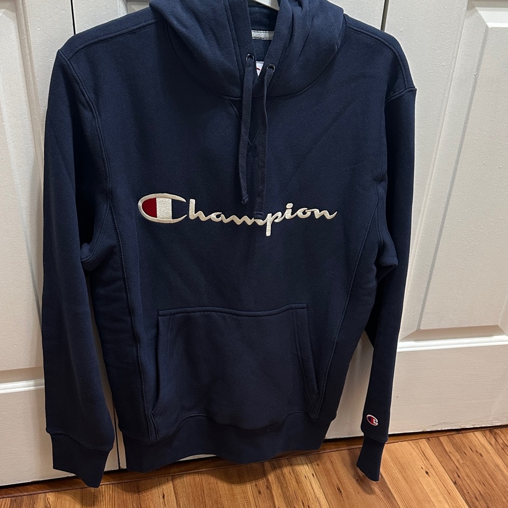 Champion Men's Dark Blue Pullover Hoodie